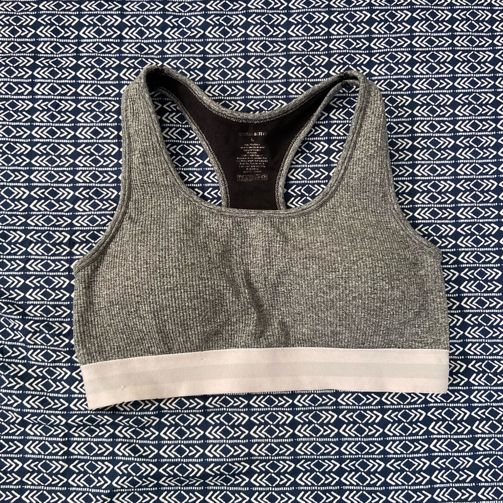 grey cut out sport bra